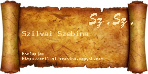 Szilvai Szabina névjegykártya